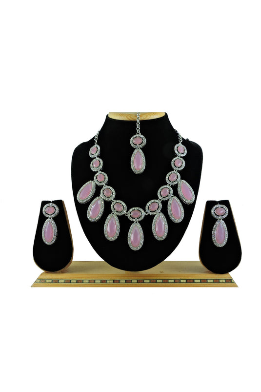 Beautiful Stone Necklace Set With Earrings