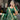 Attractive Function Wear Green Color Foil Printed Work Art Silk Lehenga