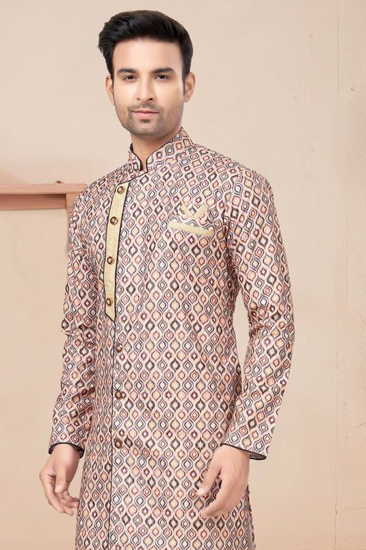 Readymade Glamorous Printed Indo Western For Men In Fancy Fabric