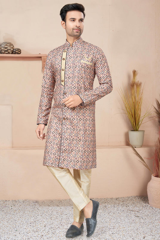 Readymade Glamorous Printed Indo Western For Men In Fancy Fabric