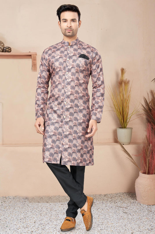 Cotton Fabric Multi Color Printed Trendy Readymade Men Indo Western