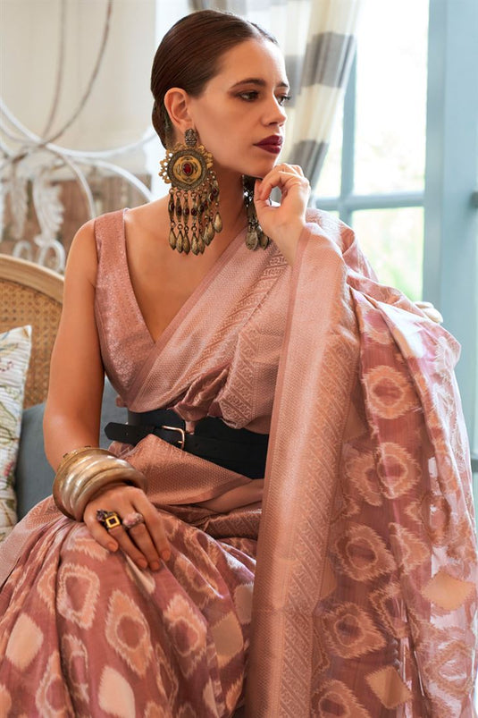 Kalki Koechlin Multi Color Tissue Fabric Tempting Handloom Weaving Saree
