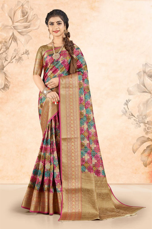 Multi Color Art Silk Fabric Festive Look Adroit Saree