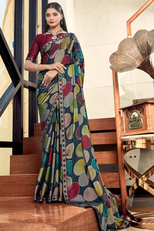 Incredible Georgette Multi Color Casual Look Printed Saree