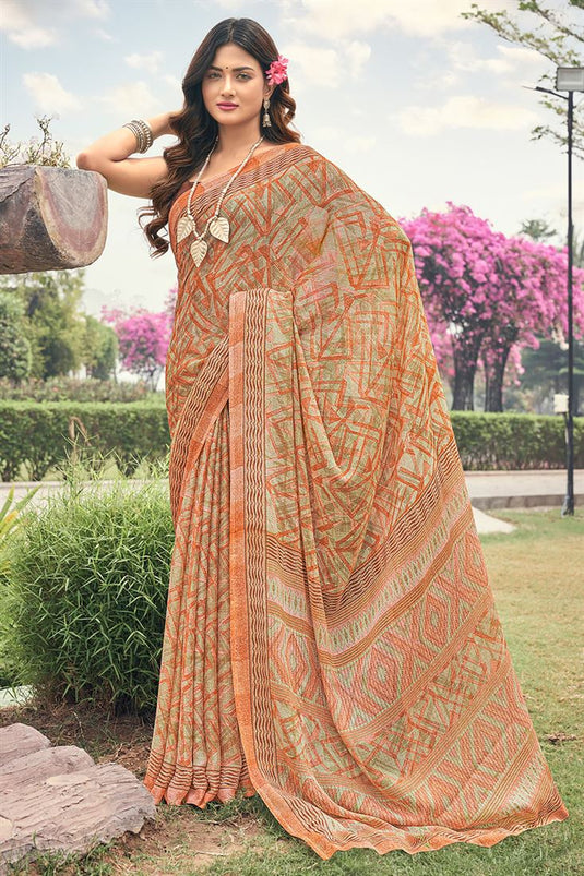 Multi Color Chiffon Fabric Casual Attractive Saree