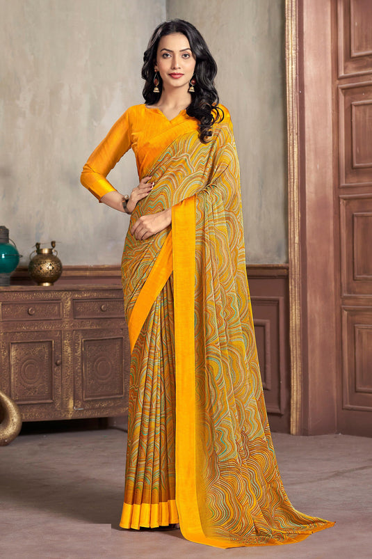 Buy Shree designer Self Design Bollywood Chiffon Yellow Sarees Online @  Best Price In India | Flipkart.com