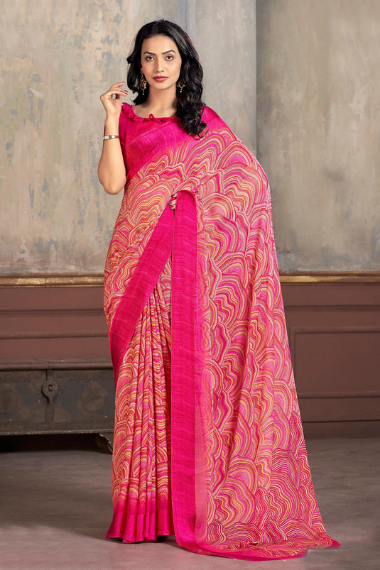 Pink Color Party Wear Saree | Lovely Wedding Mall