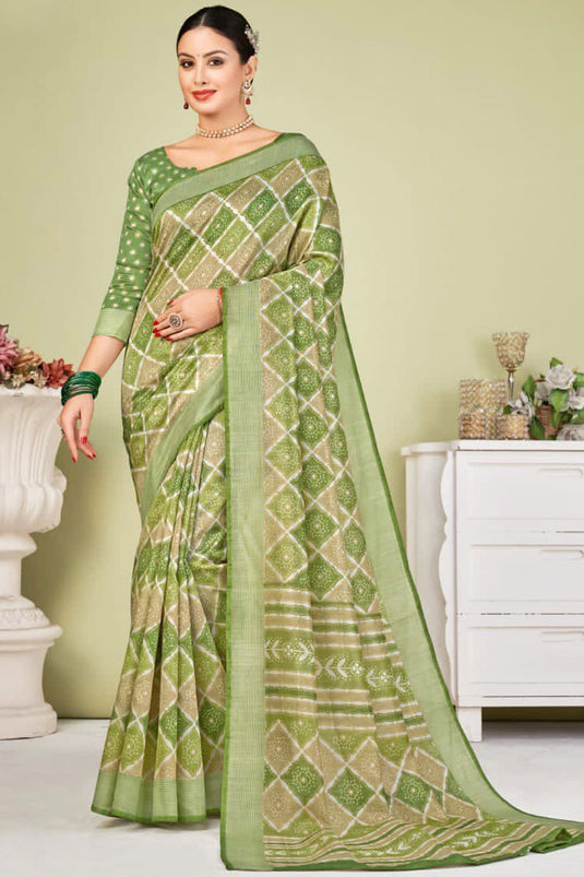 Multi Color Art Silk Fabric Printed Casual Saree