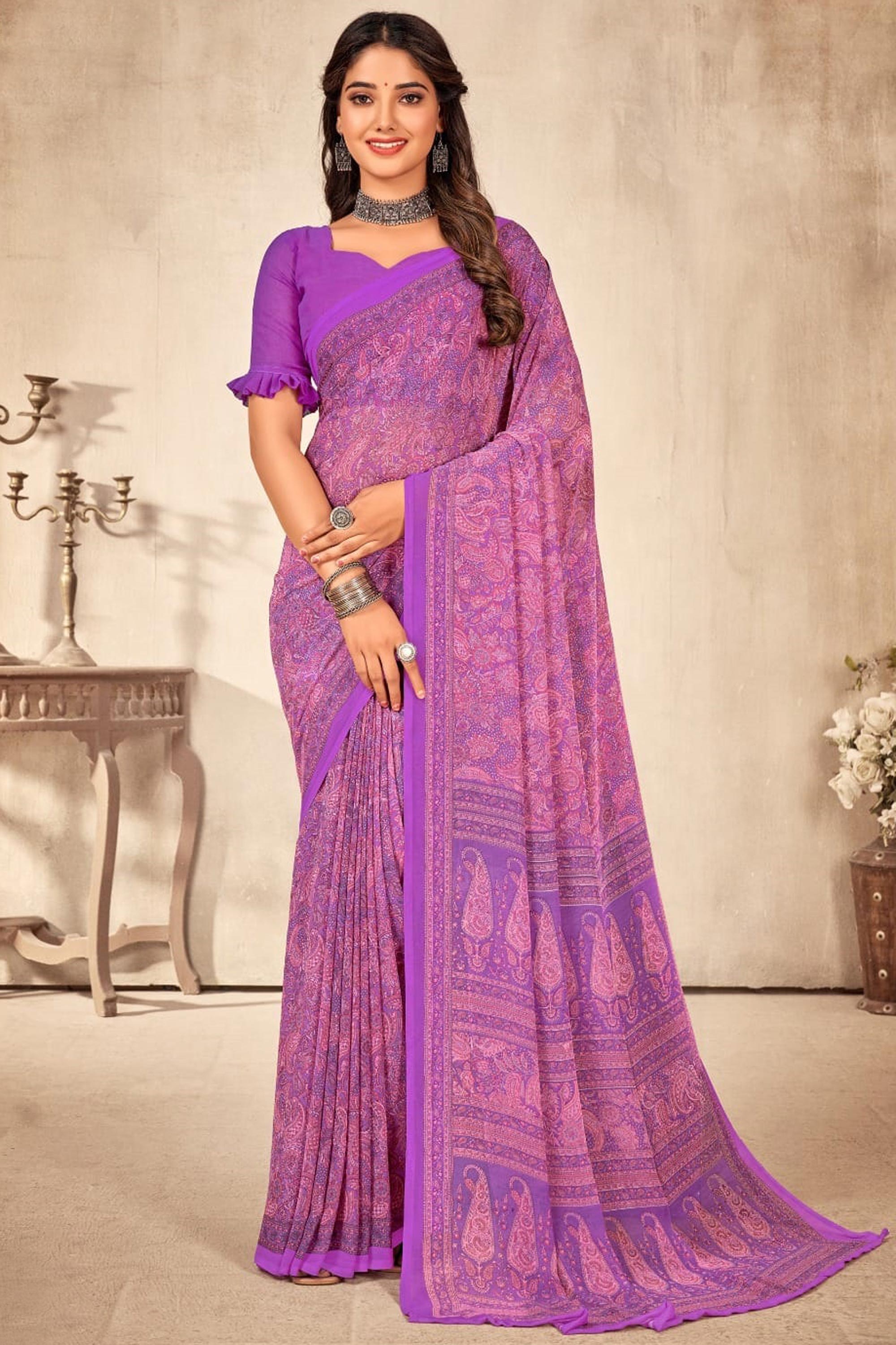 Light Purple Saree Look That Help You More Attractive