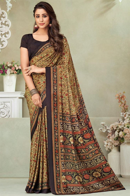Imposing Casual Look Crepe Silk Saree In Multi Color