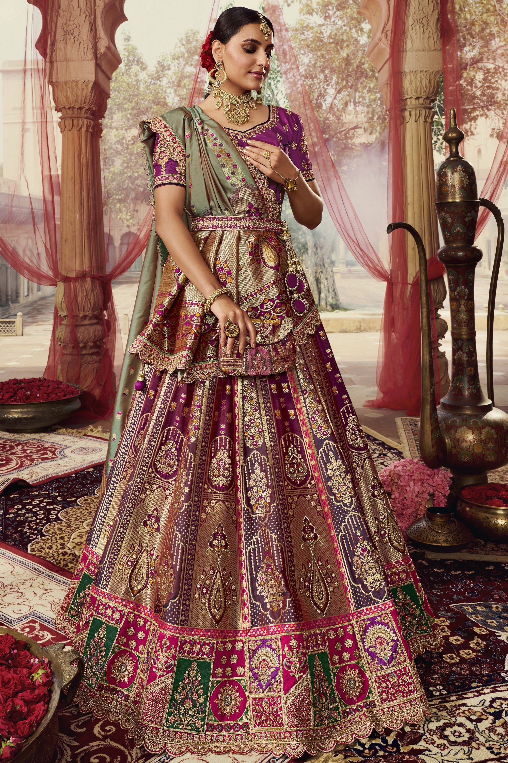 Pakistani Indian Barat Walima Wedding Dress , Embroidered Lehenga chol –  Royal Club Clothing