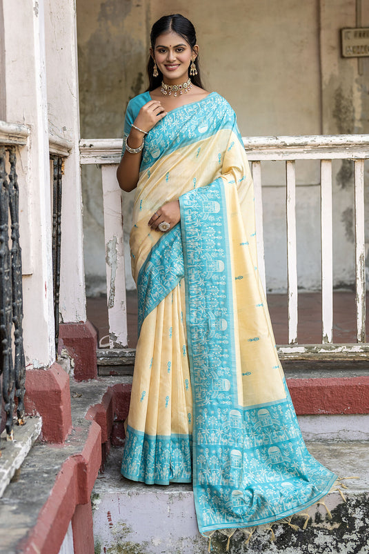 Beige Color Sarees: Buy Authentic Beige Sarees at Amazing Prices | Utsav  Fashion