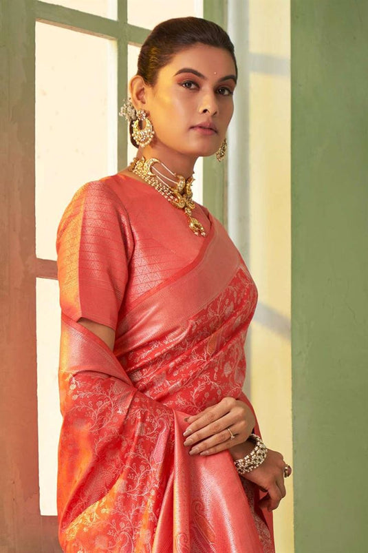 Kanjivaram Silk Red Color Excellent Saree