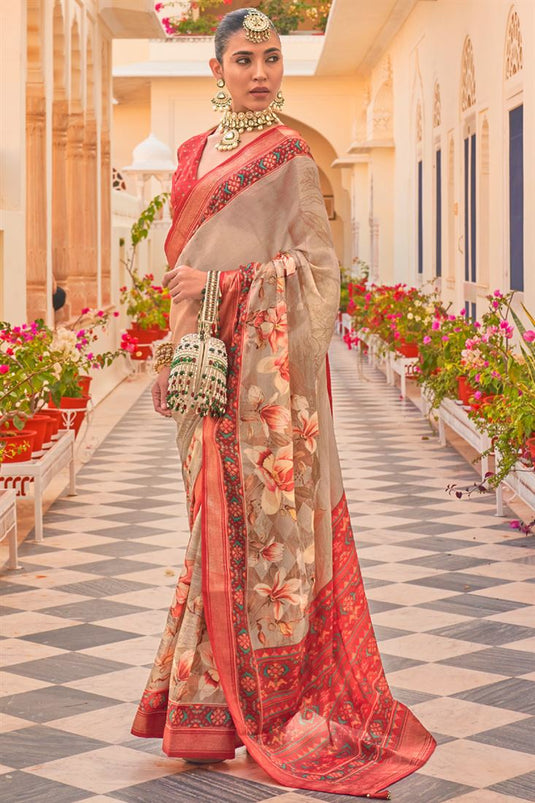 Function Wear Heavy Red Color Art Silk Saree