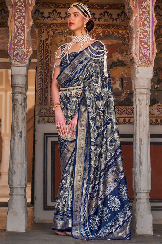 Blue Color Art Silk Saree with Rich Weaving Work