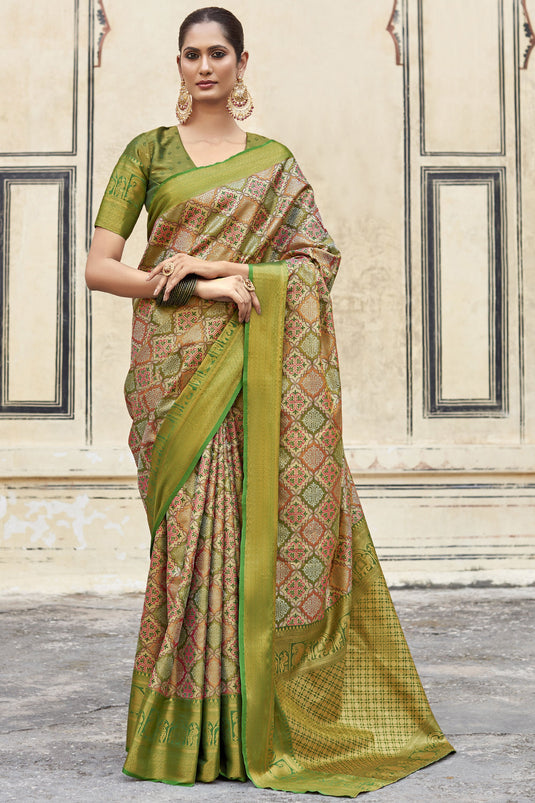 Multi Color Soft Lichi Silk Saree