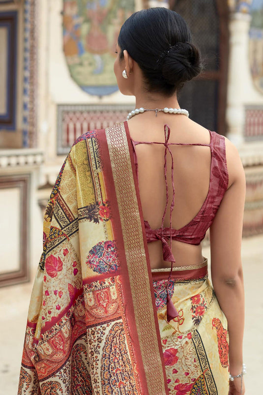 Viscose Fabric Sangeet Wear Vivacious Saree In Multi Color