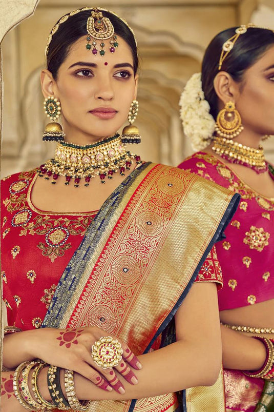 Patola Style Silk Border Work Wedding Wear Beautiful Saree