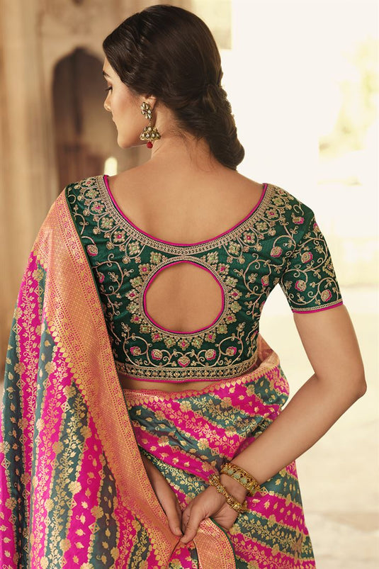 Multi Color Art Silk Fabric Beautiful Weaving Work Function Wear Saree