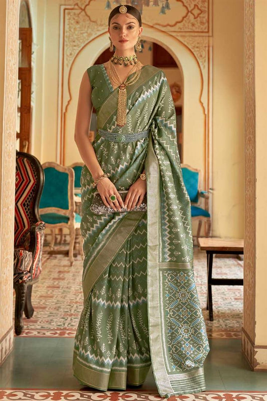 Green Color Art Silk Fabric Trendy Festive Look Saree