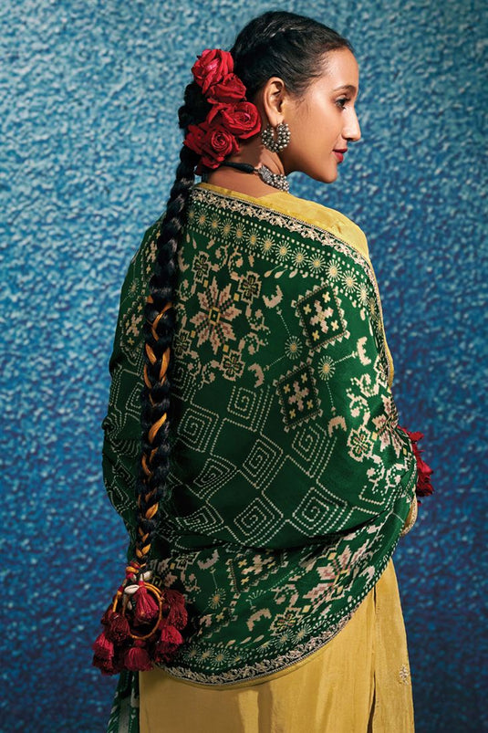 Art Silk Fabric Yellow Color Winsome Festive Look Salwar Suit