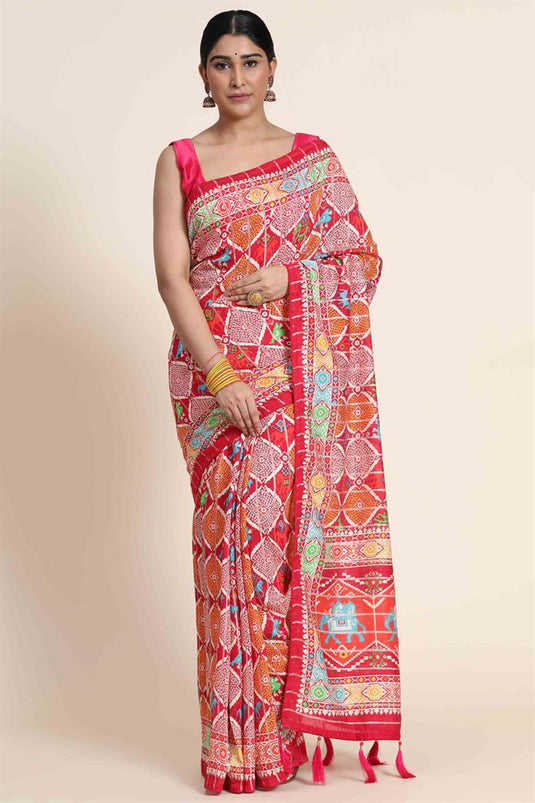 Multi Color Fancy Fabric Festival Wear Vintage Saree