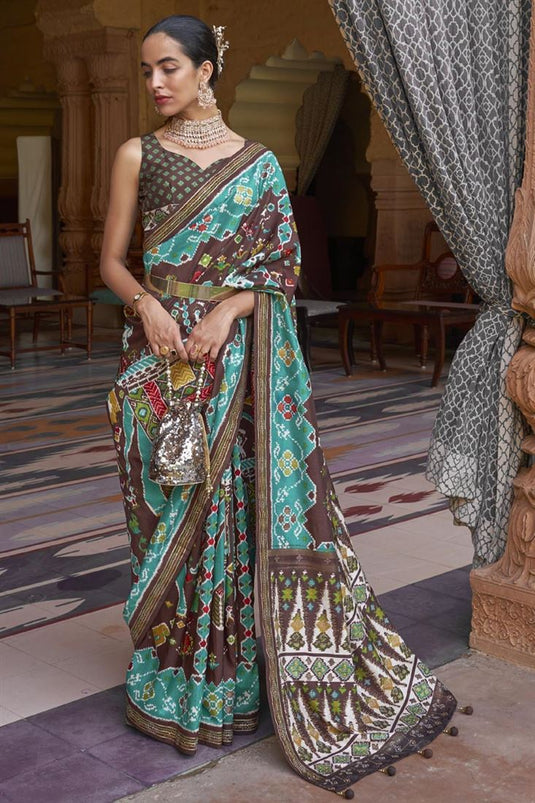 Maroon Patola Silk Printed Saree – Leemboodi