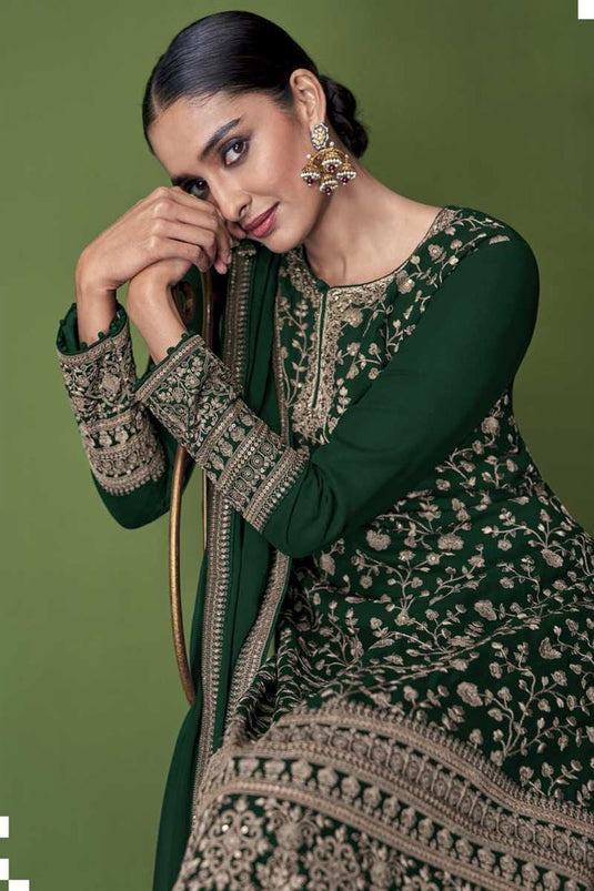 Green Color Georgette Fabric Beautiful Salwar Suit