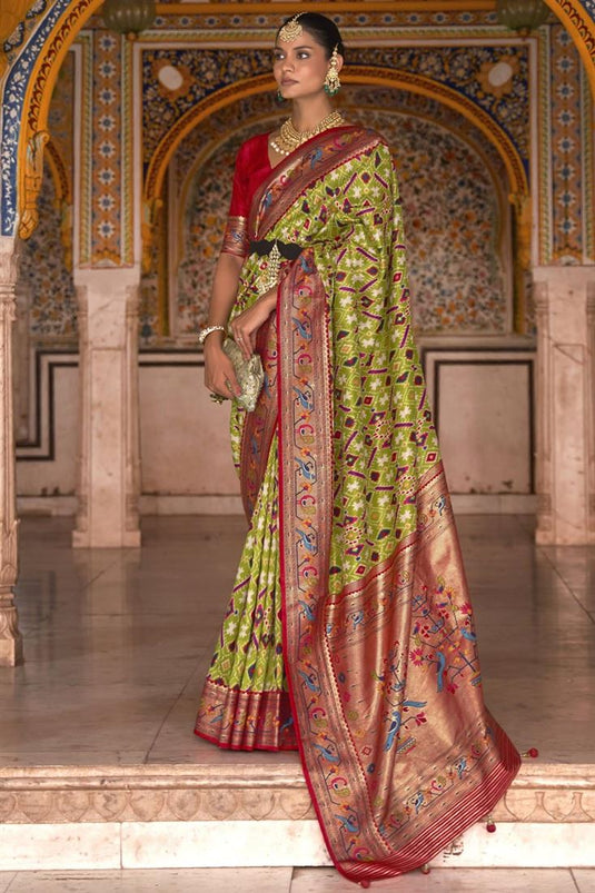 Artistic Yellow and Mehendi Green Colored Designer Silk Saree, Bollywood  Saree latest collections | Bollywood Sarees