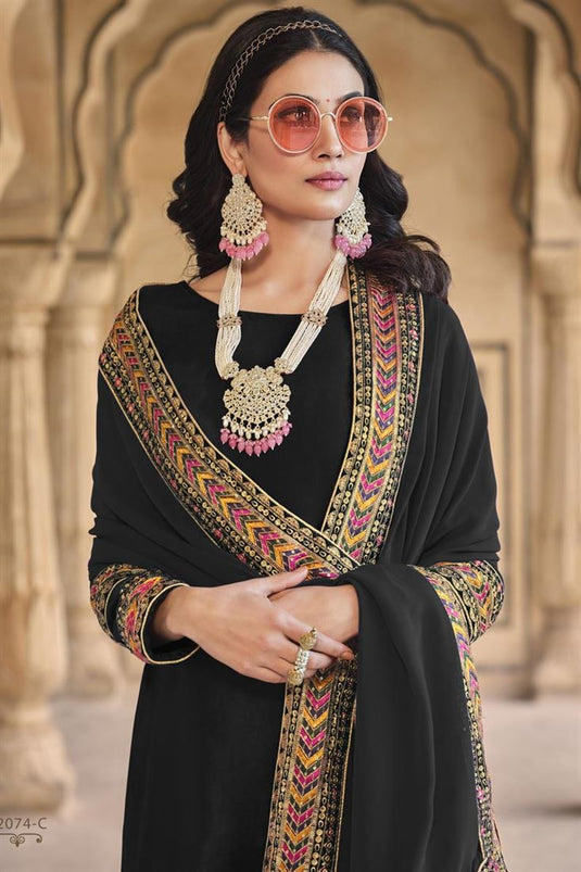 Black Color Function Wear Classic Velvet Salwar Suit