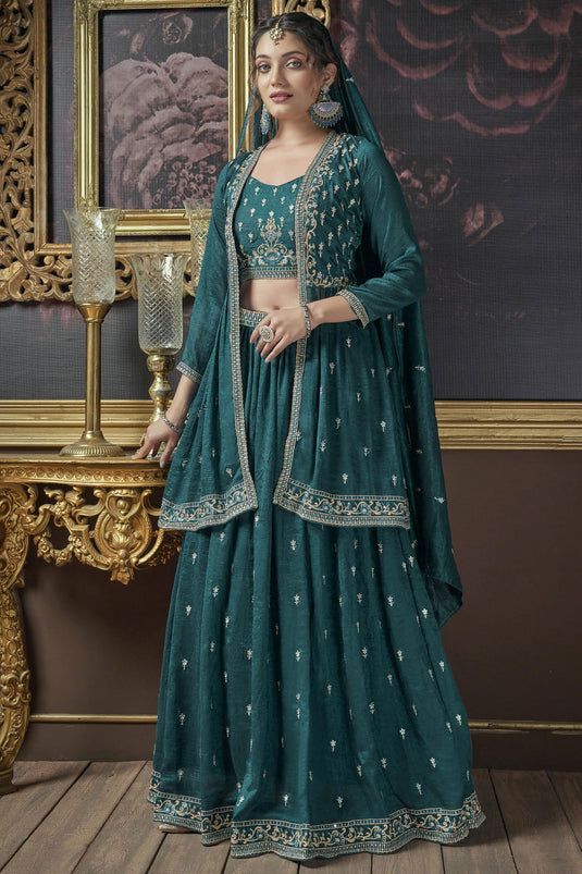 Navy Blue Color Pakistani Fashion Lehenga Choli Koti Jacket Shrug Lengha |  eBay