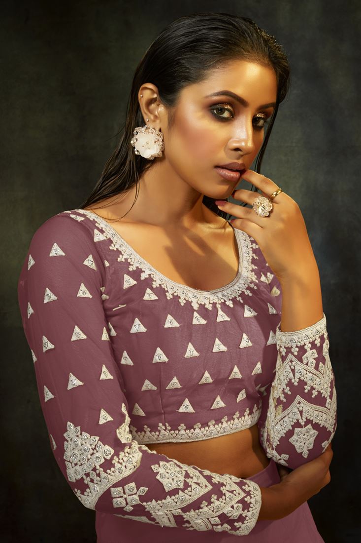 Buy White Lehenga And Blouse Velvet Jacket Mesh Samyukta Set With For Women  by Nikita Vishakha Online at Aza Fashions.