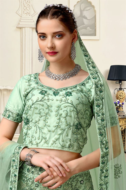 Buy Bridal Lehenga - Royal Multicolor Sea Green Embroidered Lehenga –  Empress Clothing