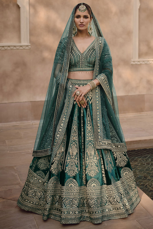 Dusty Dark Green Colour Dulhan Lehenga Choli, Wedding Lehenga Choli JD503  at Rs 2499 | Bridal Lehenga Choli in Surat | ID: 27434792955