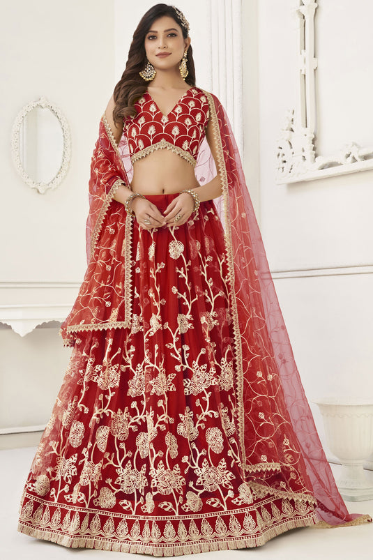 Red printed wedding wear ombre style lehenga choli - G3-GCS0753 |  G3fashion.com