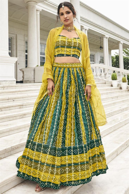 Vartika Singh Heavy Georgette Fabric Multi Color Digital Printed Lehenga