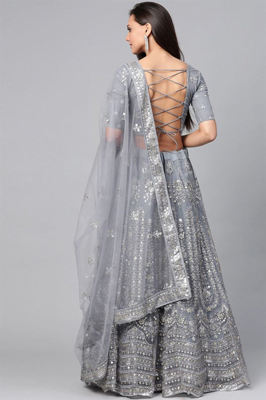 Beautiful Grey Color Lehenga Choli For Wedding – Joshindia