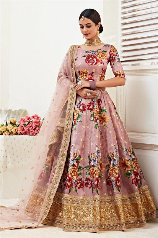 Jubinav Chadha Blossom Print Lehenga Set | Multi Color, Floral, Lehenga,  V-neck, Full | Aza fashion, Blossom print, Lehenga