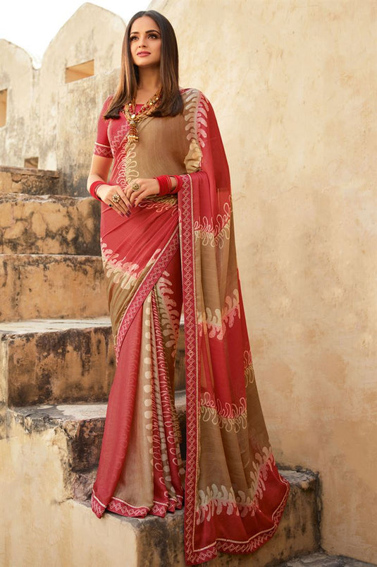 Asmita Sood Multi Color Intriguing Georgette Fabric Saree
