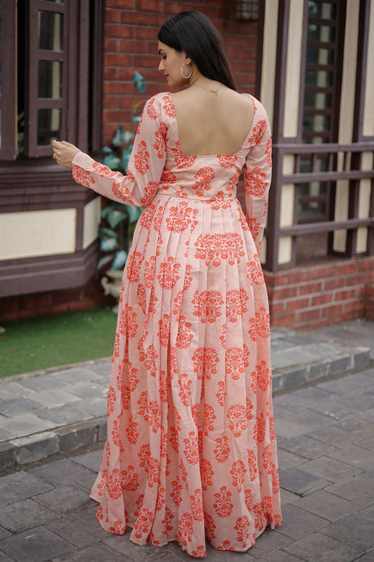 Green and Peach pink georgette Dress(FW) – ekantastudio