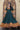 Green Color Engrossing Jacquard Weaving Silk Gown
