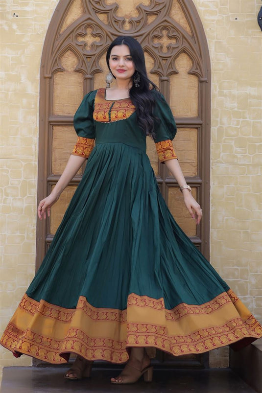 Buy Wholesale Party Wear Indian Gowns | Indowestern Dresses Online USA:  Teal and Art Silk