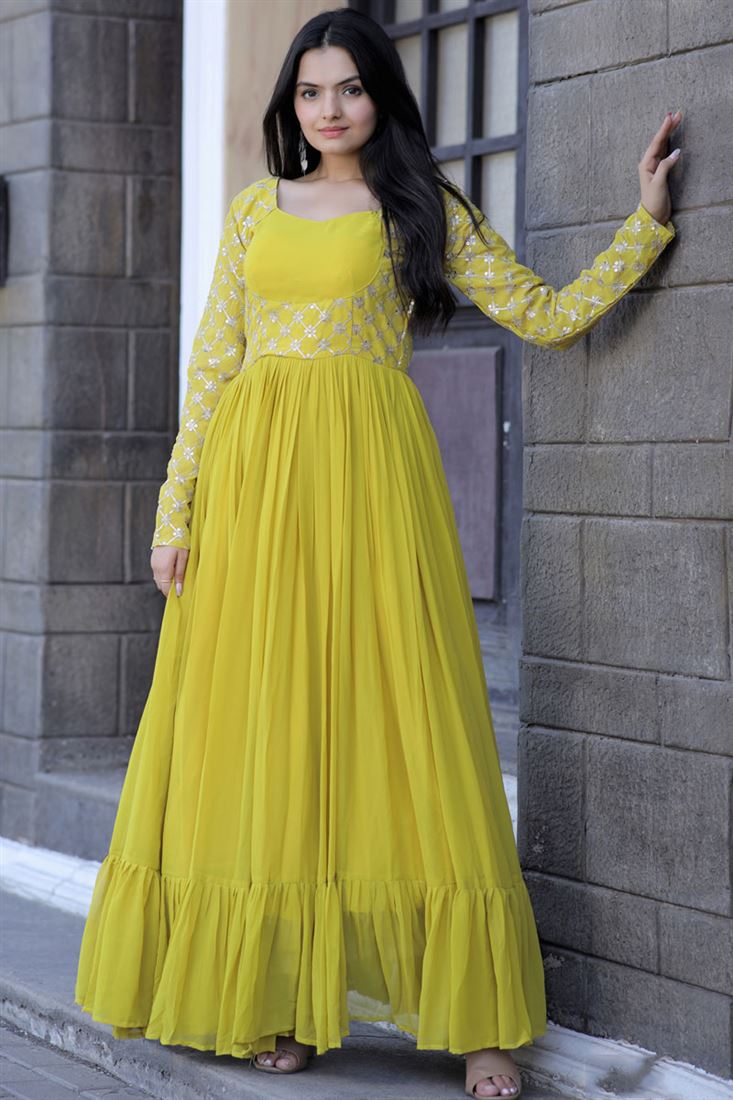 Beautiful YELLOW colour gown for women