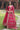 Georgette Fabric Rani Color Embroidered Readymade Long Gown With Dupatta