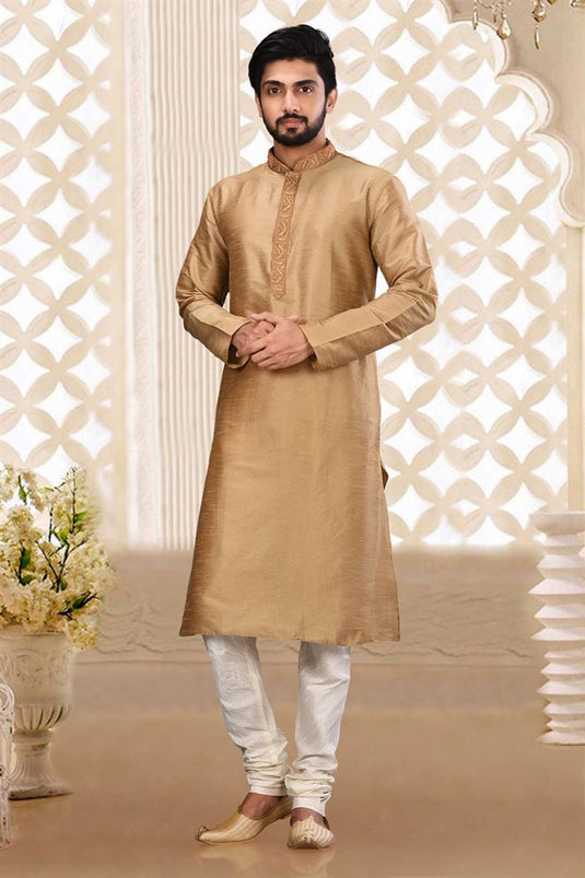 Art Silk Fabric Magnificent Readymade Men Kurta Pyjama For Wedding Wear