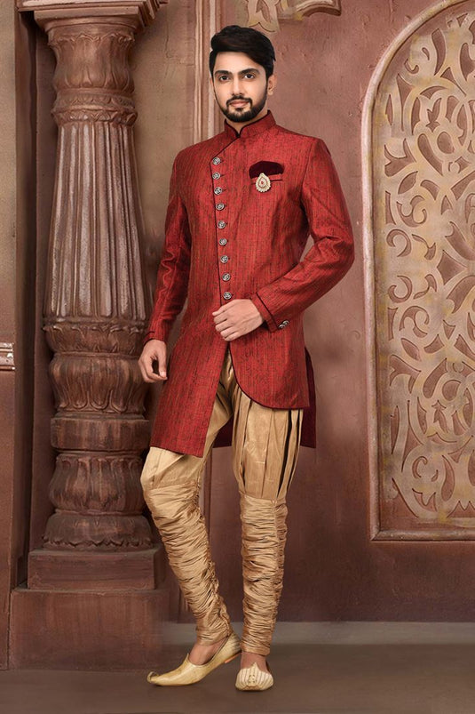 Buy Indo-Western Red Indian Dresses Online for Men in USA