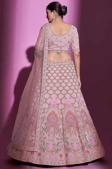 Komal Vora Graceful Peach Color Georgette Fabric Lehenga