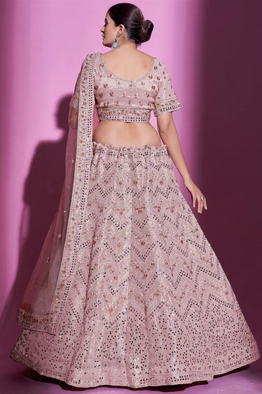 Komal Vora Engaging Art Silk Fabric Peach Color Lehenga