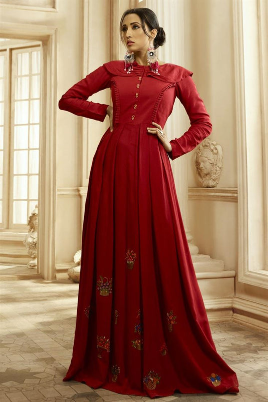 Wine Red Tulle Floor Length Ball Gown Sweet 16 Dress, Dark Red Formal –  Cutedressy